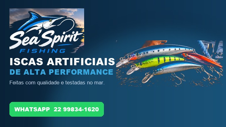 Sea Spirit Fishing: iscas artificiais de alta performance. Peça pelo WhatsApp 22 99834-1620.