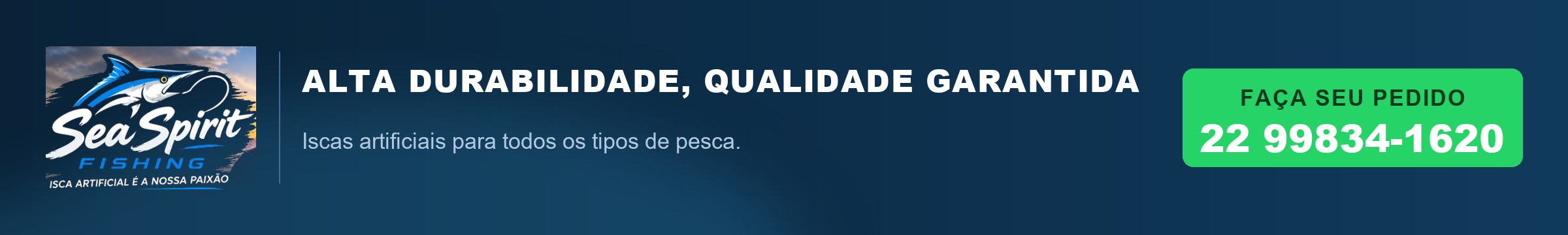 Sea Spirit Fishing: isca artificial é a nossa paixão. Alta durabilidade e qualidade garantida. WhatsApp 22 99834-1620.