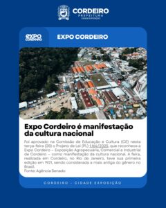 Expo Cordeiro é reconhecida como manifestação da cultura nacional