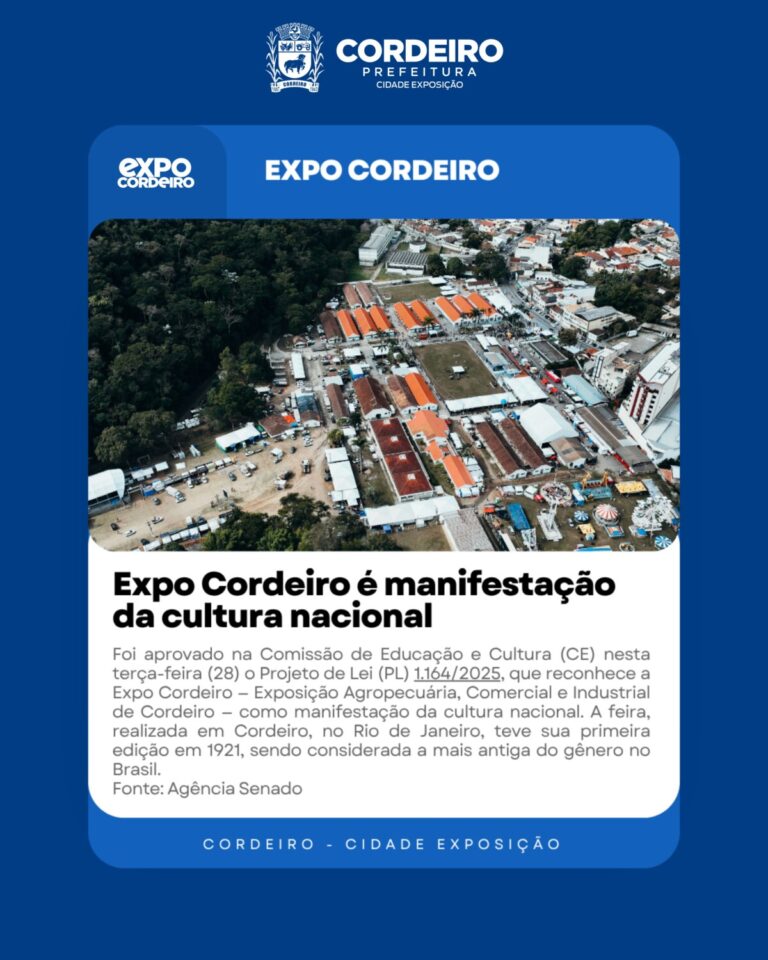 Expo Cordeiro é reconhecida como manifestação da cultura nacional