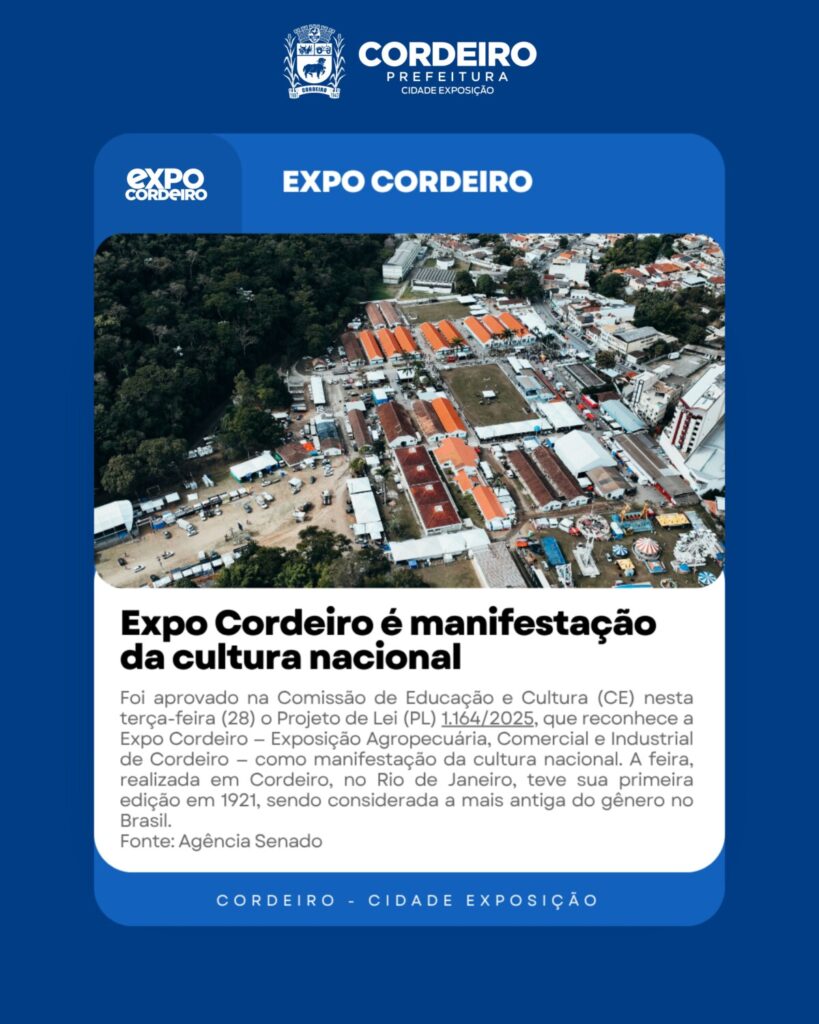 Expo Cordeiro é reconhecida como manifestação da cultura nacional