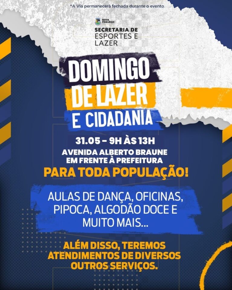 Nova Friburgo terá Domingo de Lazer na Alberto Braune no dia 31