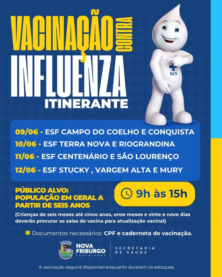 Nova Friburgo leva vacinação contra gripe a bairros e distritos
