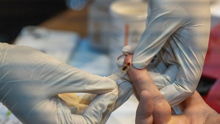 rapid blood test finger prick — U.S. Marine Corps photo by Sgt. Nicholas Cox